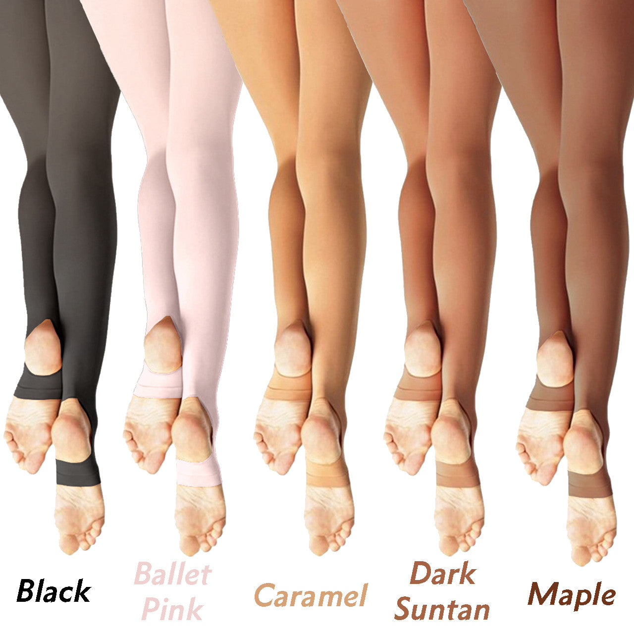 Dance Tights Convertible- Footed - Footless- Stirrup Ballet Tights for  Women