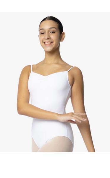 So Danca SL04 Stephanie Adult Camisole Leotard With Pinch Front White