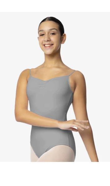 SL113 Adult camisole leotard with pinch front, v-back and shelf bra lining.  - Dancing Doll Dancewear