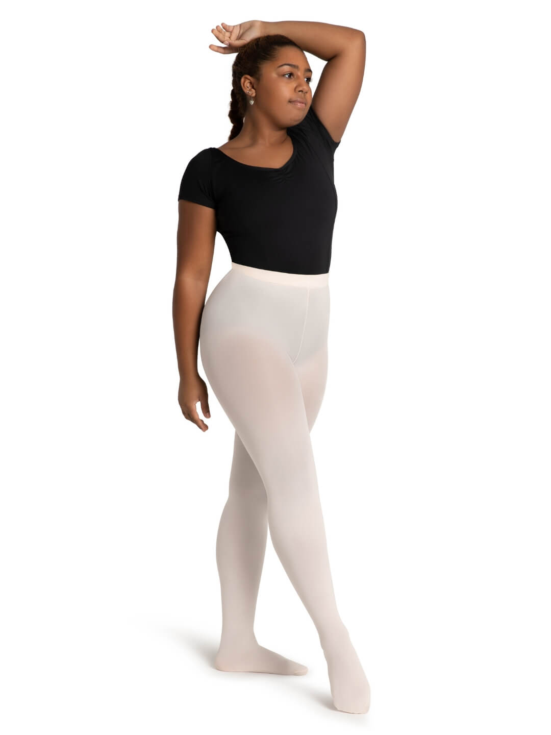 CAPEZIO 1917 FOOTLESS TIGHTS WITH SELF KNIT WAIST BAND