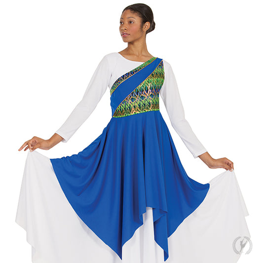 liturgical dancewear  630 Asymmetrical Bell Sleeve Praise Dance