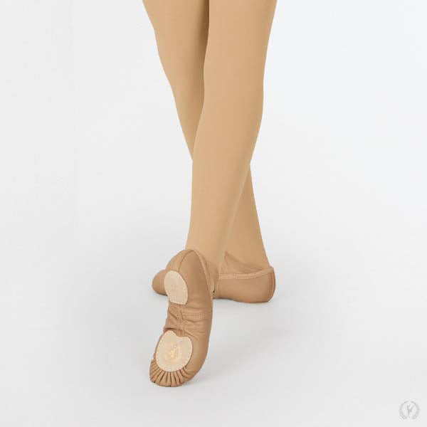 Adult Coupé Leather Split Sole Ballet Shoe, Drawstring Free, A2004a