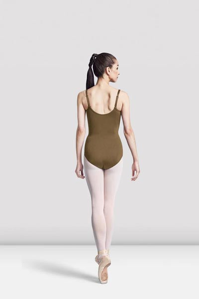 BLOCH L8730 Ladies Zena Support Bra Adjustable Strap Leotard Almond